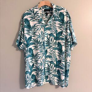 Banana Republic Men's Tropical Palm Leaves Short Sleeve Button Shirt XXL Resort